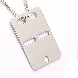 ID-plate i 14 karat hvitt gull