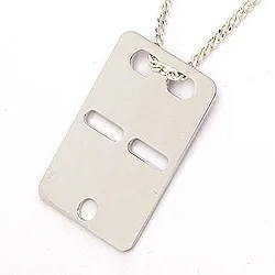 ID-plate i 14 karat hvitt gull