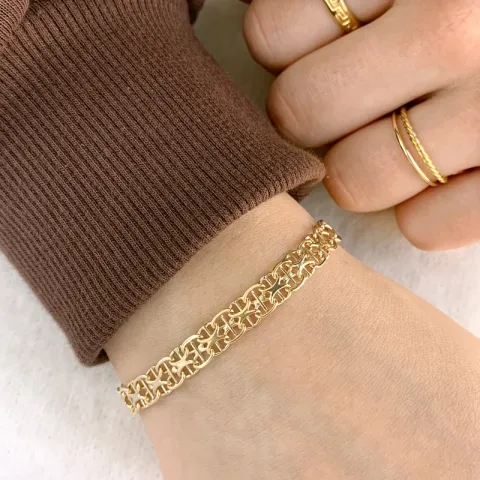 armbånd i 14 karat gull 18,5 cm x 6,5 mm