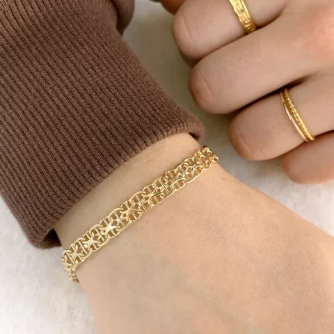 Elegant armbånd i 14 karat gull 21 cm x 6,5 mm