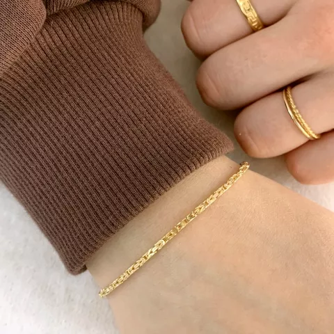 kongearmbånd i 14 karat gull 18,5 cm x 1,8 mm