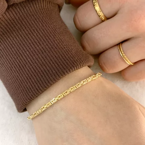 kongearmbånd i 14 karat gull 18,5 cm x 2,3 mm