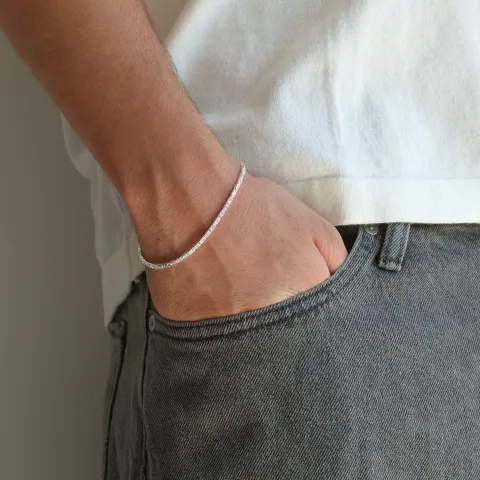 kongearmbånd i sølv 18,5 cm x 2,0 mm