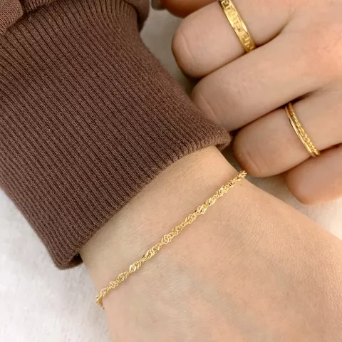 BNH singapore armbånd i 14 karat gull 21,0 cm x 2,3 mm
