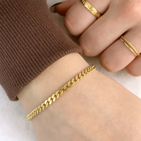 BNH panserarmbånd i 8 karat 21 cm x 4,0 mm