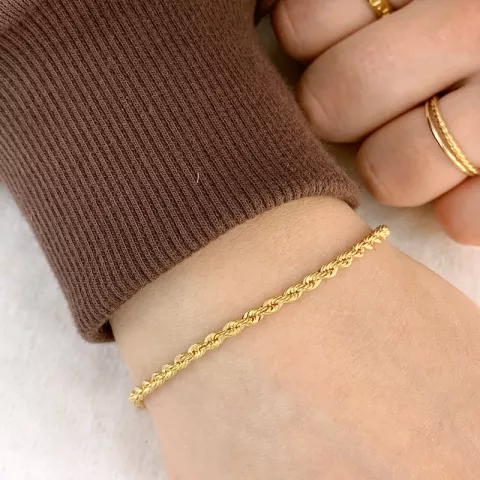 BNH cordel armbånd i 14 karat gull 18,5 cm x 2,7 mm