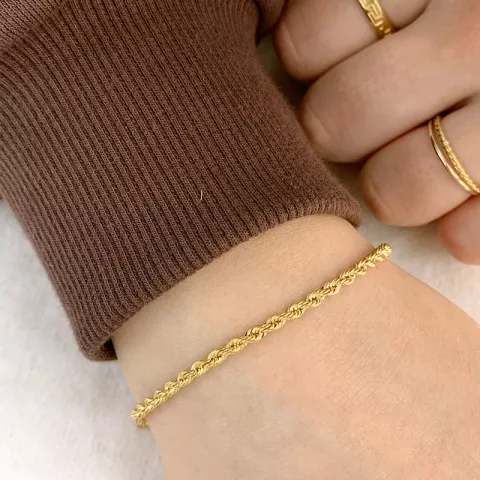 BNH cordel armbånd i 14 karat gull 21 cm x 2,7 mm