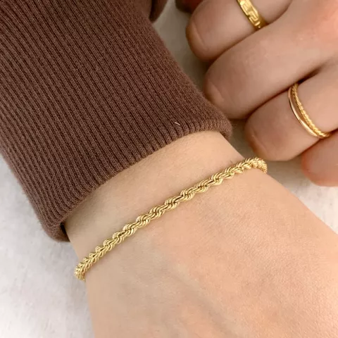 BNH cordel armbånd i 14 karat gull 18,5 cm x 3,2 mm