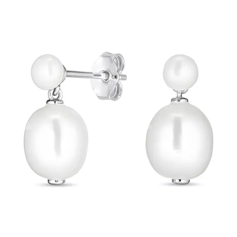8 - 9 mm perle øredobber i sølv