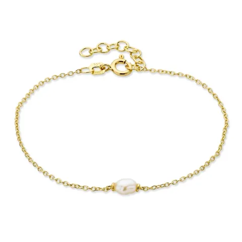 perle armbånd i forgylt sølv