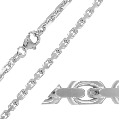 BNH Anker facet armbånd i 14 karat hvitt gull 18,5 cm x 2,8 mm