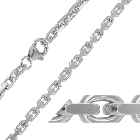 BNH Anker facet armbånd i 14 karat hvitt gull 17 cm x 3,4 mm