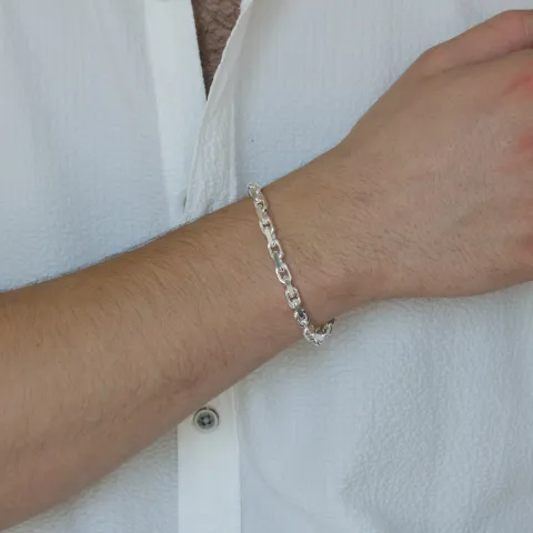BNH Anker facet armbånd i sølv 17 cm x 5,3 mm