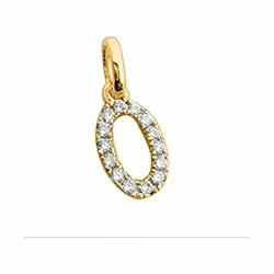 ovalt diamantanheng i 14 karat gull 0,12 ct