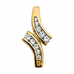 Trendy diamantanheng i 14 karat gull 0,10 ct