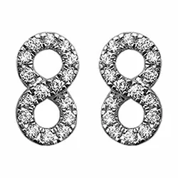 infinity diamant ørestikker i 14 karat hvitt gull med diamant