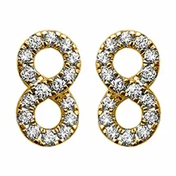 infinity diamant ørestikker i 14 karat gull med diamant