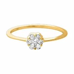 Smal gull ring i 14 karat gull 0,25 ct