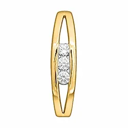 Langt diamantanheng i 14 karat gull 0,10 ct