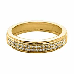 Bred diamant ring i 14 karat gull 0,15 ct