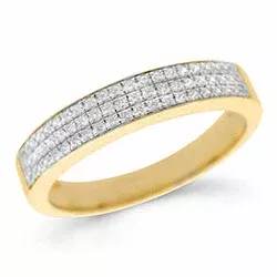 diamant gull ring i 14 karat gull 0,18 ct