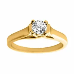 ekte diamant ring i 14 karat gull 0,10 ct