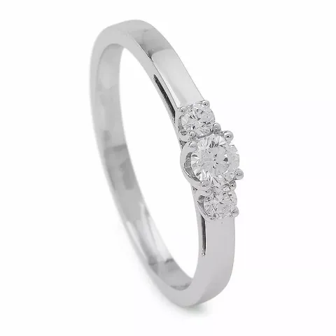 gull hvittgullsring i 14 karat hvitt gull 0,25 ct