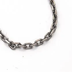 Langt ankerhalskjede i svart rodinert sølv 80 cm x 1,4 mm