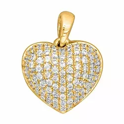Trendy hjerte diamantanheng i 14 karat gull 0,30 ct