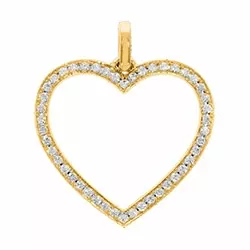 hjerte diamantanheng i 14 karat gull 0,23 ct