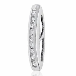 diamant anheng i 14 karat hvitt gull 0,14 ct