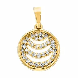 rundt diamantanheng i 14 karat gull 0,16 ct