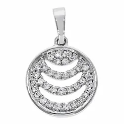 rundt diamantanheng i 14 karat hvitt gull 0,16 ct