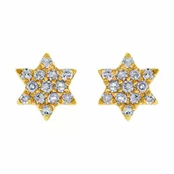 Stjerne diamant ørestikker i 14 karat gull med diamanter 