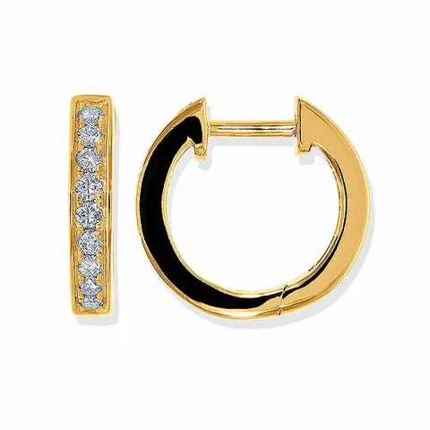 12 mm diamant creol i 14 karat gull med diamant 