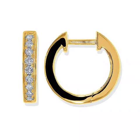 12 mm diamant creol i 14 karat gull med diamant
