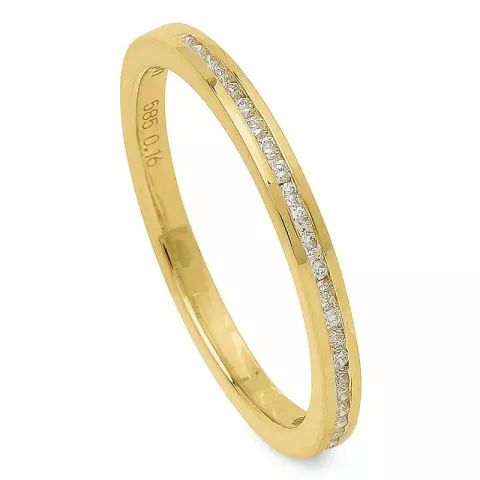 Smal diamant gull ring i 14 karat gull 0,16 ct