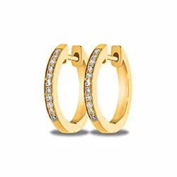 11 mm diamant creol i 14 karat gull med diamant