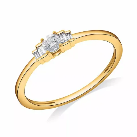 diamant gull ring i 14 karat gull 0,15 ct 0,06 ct