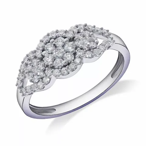 abstrakt diamant ring i 14 karat hvitt gull 0,69 ct