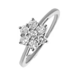 stjerne diamant ring i 14 karat hvitt gull 0,36 ct