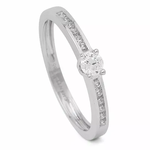 Diamant hvittgullsring i 14 karat hvitt gull 0,14 ct 0,22 ct