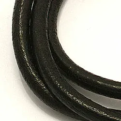 svart lær CARI armbånd i svart lær med stållås x 4,0 mm