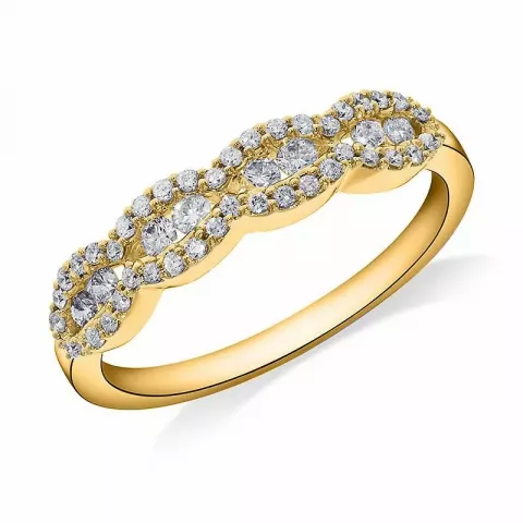 Fingerring diamant gull ring i 14 karat gull 0,43 ct