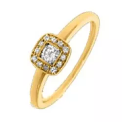 blå diamant gull ring i 14 karat gull 0,17 ct