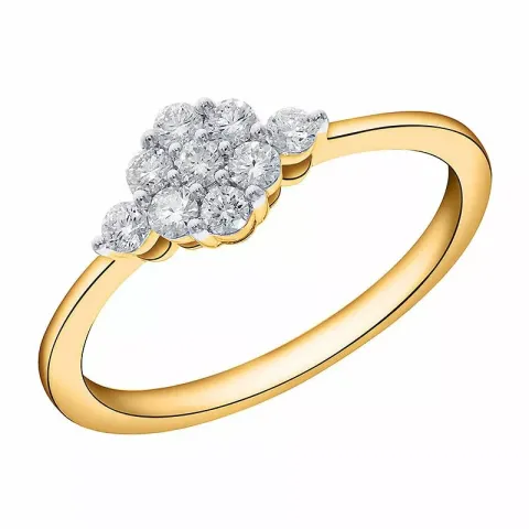 diamant ring i 14 karat gull 0,35 ct