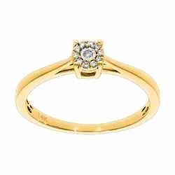 diamant gull ring i 14 karat gull 0,05 ct