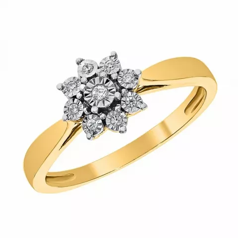 Ekte diamant gull ring i 14 karat gull 0,05 ct