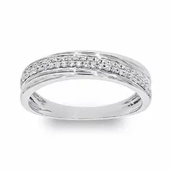 Billiige diamantring i 14 karat hvitt gull 0,20 ct