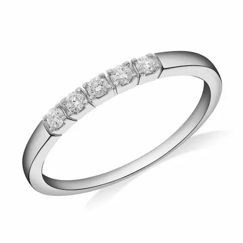 Diamant alliansering i 14 karat hvitt gull 0,15 ct